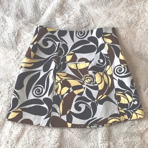 Zara Woman USA Large Sixties Style High Waisted Retro patterned Skirt